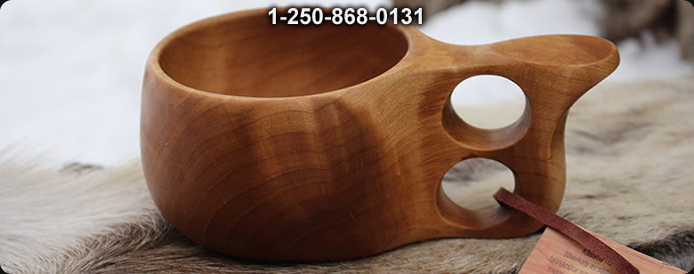 Finnish Lappland Kuksa SMALL Double hole Handle - Bushcraft Ontario